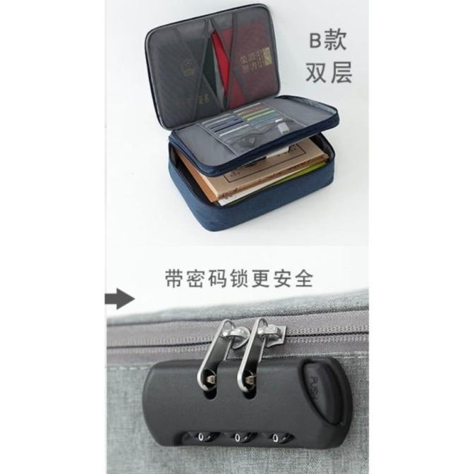 

[LOCKIT] Travel Document Bag 3 Digit Password / Tas Dokumen Anti Air