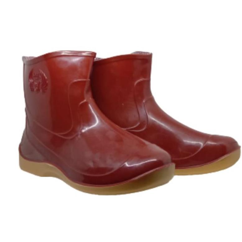 Terbaru Boots Hujan Sepatu Boots Karet Pendek Pria Dan Wanita Merah Sepatu But Anti Air