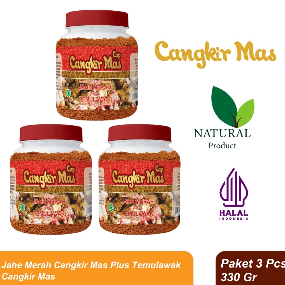 

Paling Sesuai.. Cangkir Mas Jahe Merah Plus Temulawak dan Kunyit 330Gr Paket isi 3 Pcs 72