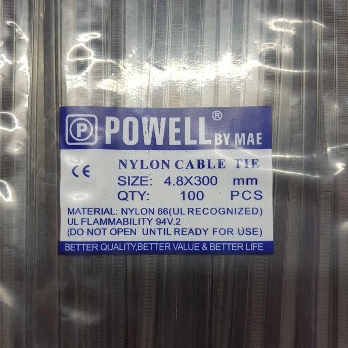 

langsung order saja] Powell Kabel Ties / Cable Tie 30 cm / 4.8 x 300 mm Hitam ( 100 Pcs )