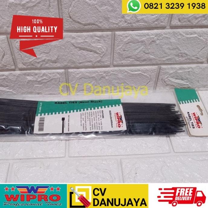 

------] Kabel Ties Tis Ikat Tali Plastik Besar Warna Hitam 4.8 X 400mm WIPRO