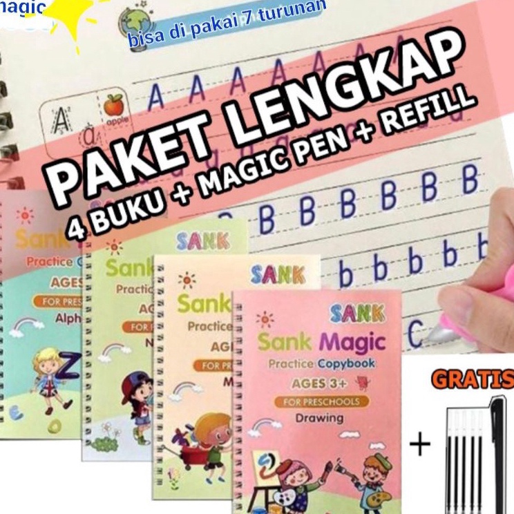 

Terbaru Buku Sank Book Magic Sank Magic book 1 Set isi 4 Buku + pulpen A49