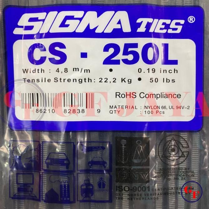 

_^_^_^] Kabel Ties / Tis Sigma CS 250 L / 25cm / 25 cm Hitam / Putih CS250L