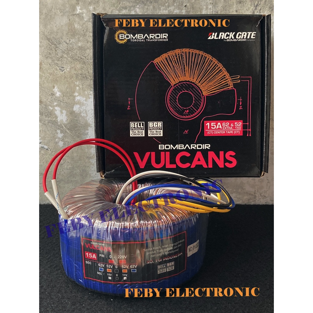TRAFO DONAT 15A 62V CT VULCANS BOMBARDIR TRAVO TOROID 15 A 62 BELL BGR