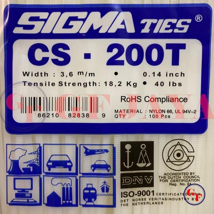 

=====] Kabel Ties Sigma CS 200T / 20cm Putih CS200T Cable Tie White 20 cm