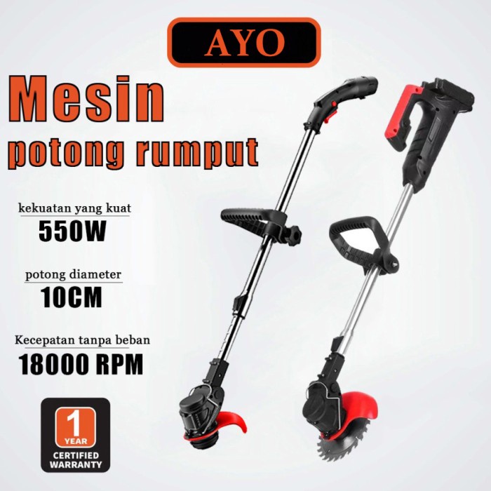 Terlaris Mesin Potong Rumput 12V/24V/48V Cordless Lawn Mower Alat Potong Rumput