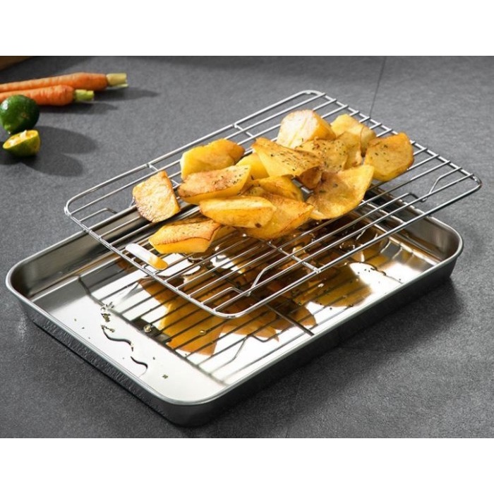

Baking Tray Set / Loyang Nampan Tirisan Minyak 26x20cm Stainless 304