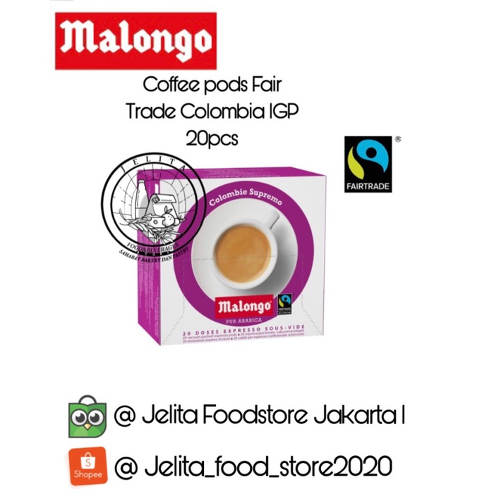 

Malongo Coffee pods Fair Trade Colombia IGP 20pcs