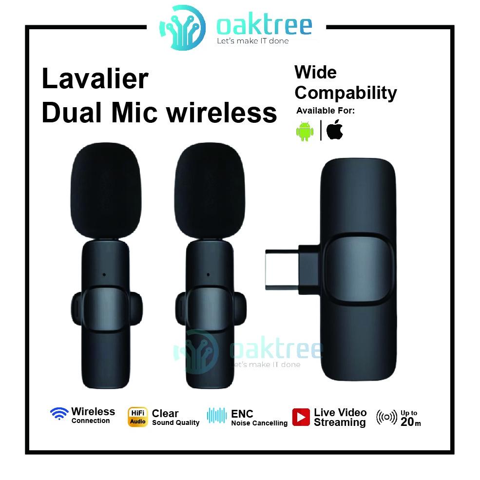 New Dual Mic Wireless Vlog Youtuber Portable Microphone Mic Clip On Wireless Usb Pc Laptop Zoom Webi