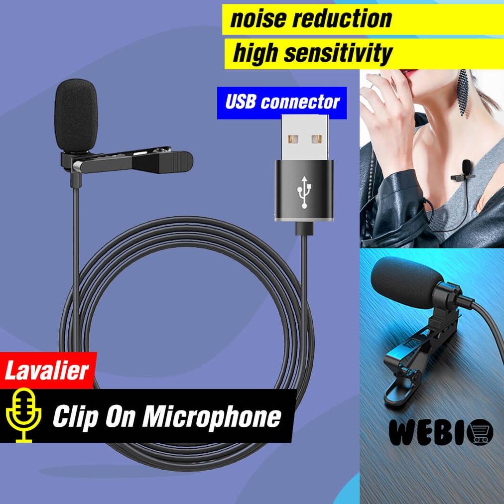 7.7 Mic Clip On L20 Microphone Usb Microfon Klip Mini Mikrofon Pc Laptop Mikropon Rekaman Recording 