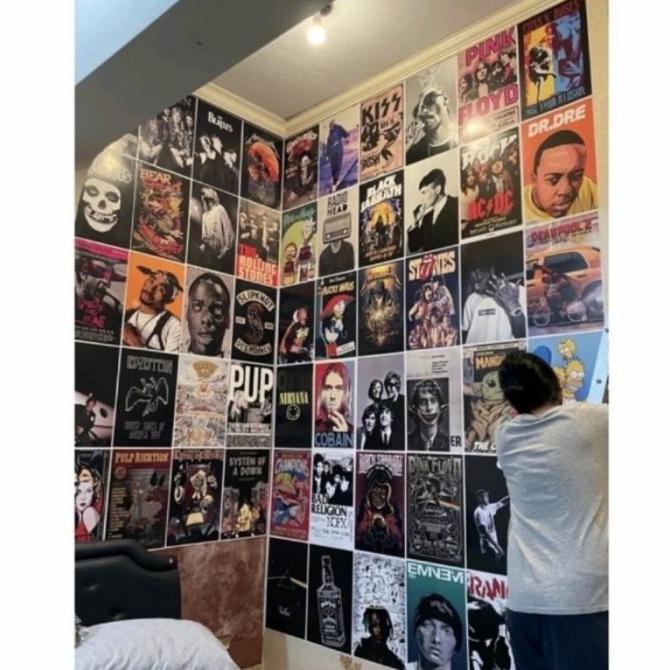 24 Pcs - Poster Aesthetic Wall Art Hiasan Otomotif, Film Iklan Jadul