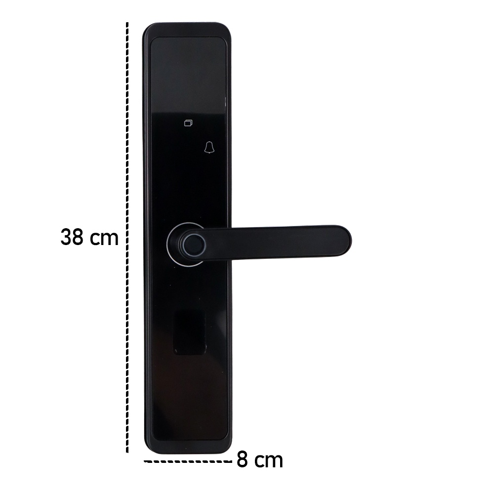 Gs8 Smart Door Lock Password Fingerprint Card - XR25 - Black Or-i