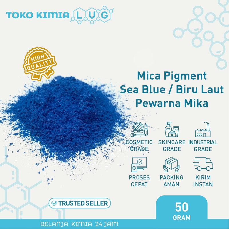 

Mica Pigment Blue /Sea blue/Pewarna Mika Sabun Kosmetik - 50 gram