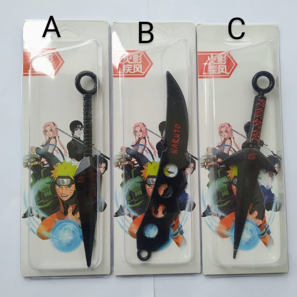 (S✪UO.✔] Pajangan Mainan Senjata Naruto Kunai Naruto Bahan Besi 14.5 CM kekiniian