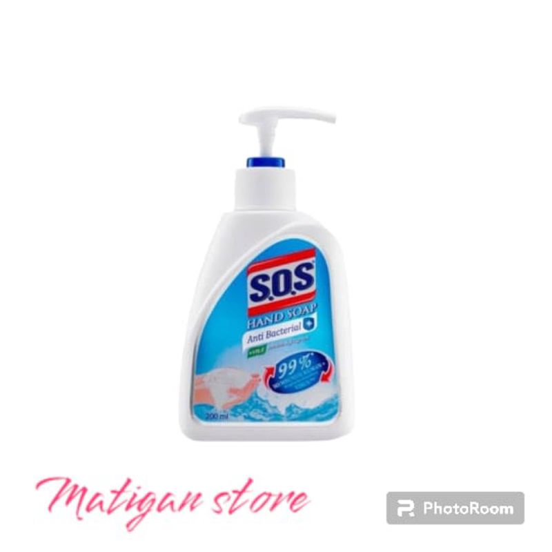 S O.S Hand Soap Antibacterial Botol Pump 200ml