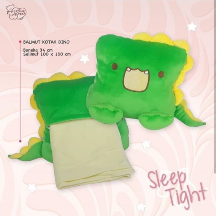 Balmut Bantal Selimut ISTANA BONEKA Kotak Dino Lucu