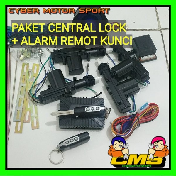 Paket Alarm mobil plus Central lock universal remot Kunci lipat.