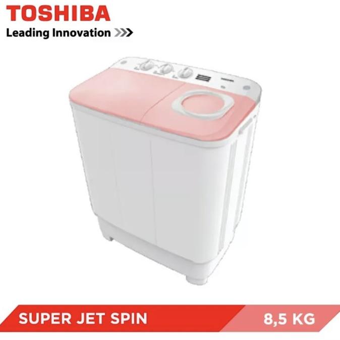 ] TOSHIBA Mesin Cuci 2 Tabung 8,5 kg VH-H95MN (WR) PINK Garansi Resmi
