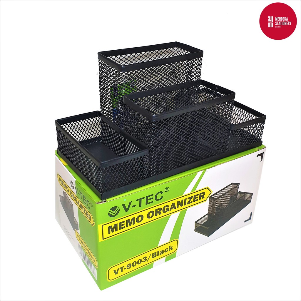 

DESK/STATIONERY/TEMPAT ATK ORGANIZER/HOLDER/STAND 4 SEKAT V-TEC HITAM 9003