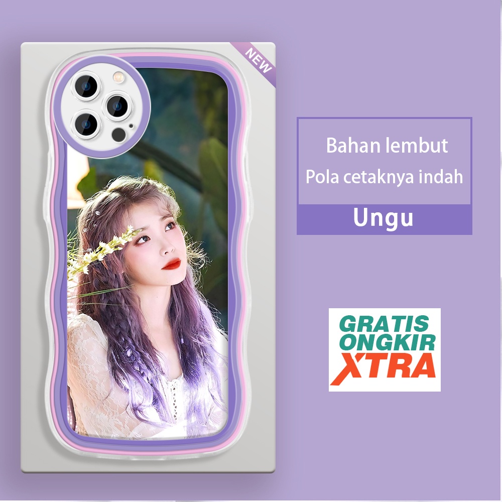 Mulia Apple iPhone 12 13 14 Plus Mini Pro Max  Casing Ponsel  Pola Lee Ji Eun（iu） Korea  warna-warni