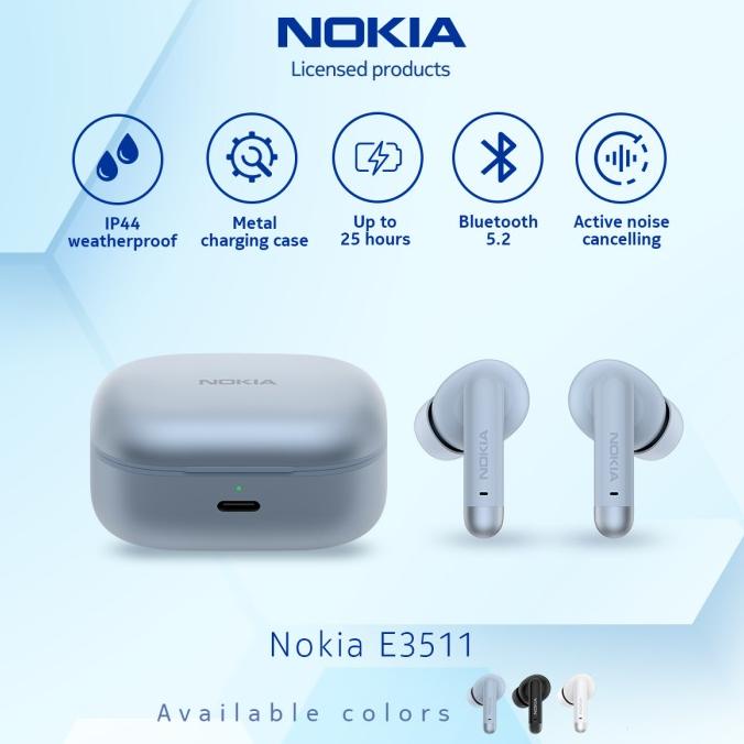 Best Seller Nokia E3511 ANC True Wireless Earphones TWS Low Latency HD - Blue