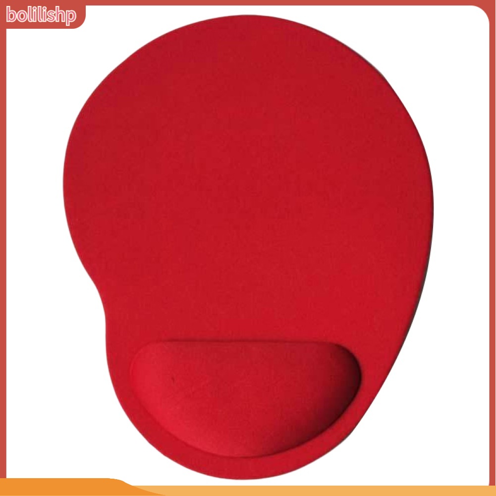 &lt;Bolilishp&gt; Mouse Pad Gaming Anti Slip Warna Polos Dengan Wrist Support Untuk Rumah / Kantor