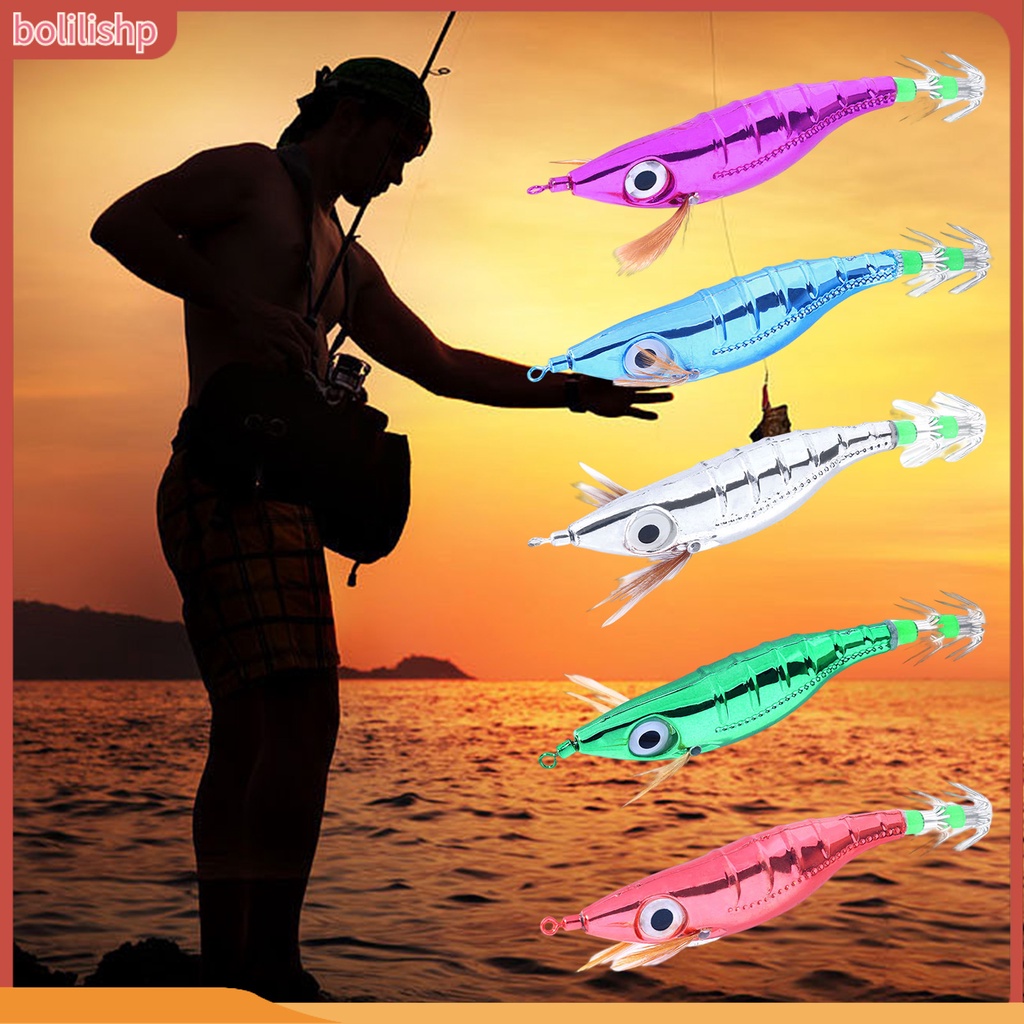 [Bolilishp] 10cm Umpan Udang 3D Simulasi Fisheye Simulasi Electroplated Tajam Kait Angling Glow-in-the-dark Gurita Umpan Memancing Luar Ruangan