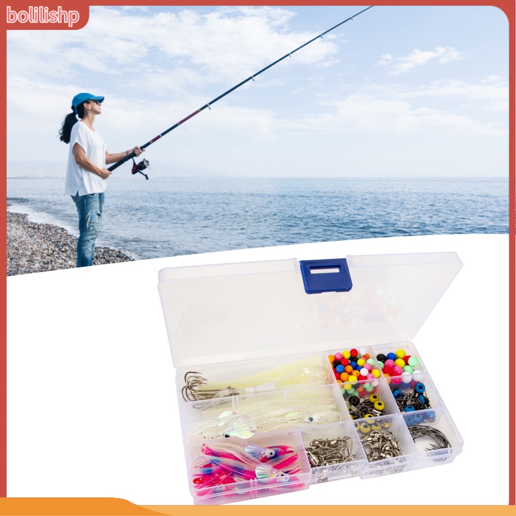 [Bolilishp] 1 Set Set Rig Pancing Dengan Pengait Kotak Penyimpanan Dan Tali Beberapa Aksesoris Angling 226Pcs Laut Memancing Aksesoris Set Untuk Memancing Di Luar Ruangan