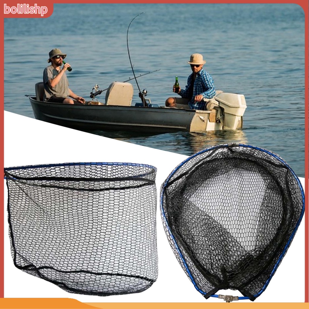 [Bolilishp] fishing Net Head Lipat Kapasitas Besar Cepat Kering-density Tinggi Mesh Aluminium Alloy Segitiga Hitam Karper Sturgeon Memancing Mendaratan Dip Net Untuk Outdoor