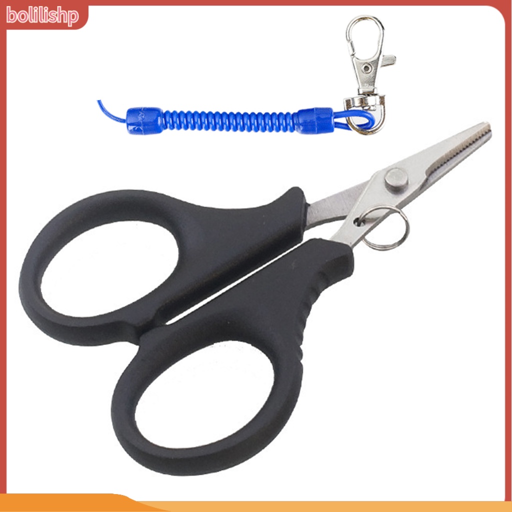 [Bolilishp] fishing Gunting Multifungsi Portable Tahan Karat Ringan Aman Pisau Tajam Dengan Lanyard Tang Pancing Stainless Steel Kekuatan Tinggi Untuk Angling