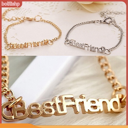 &lt;Bolilishp&gt; Gelang Rantai Persahabatan Priawanita Bandul Desain Tulisan Best Friend Untuk Hadiah