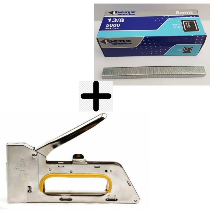 

Staples Tembak Gun Tacker plus isi nya Stapler Jok Staples Perekat