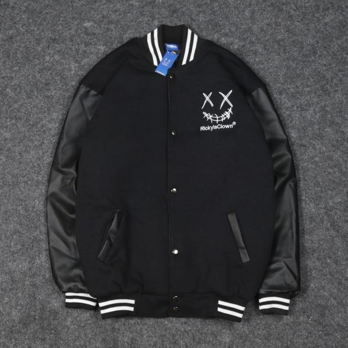 JAKET VARSITY BASEBALL RICKY IS CLOWN PREMIUM AUTHENTIC FULL TAG LABEL