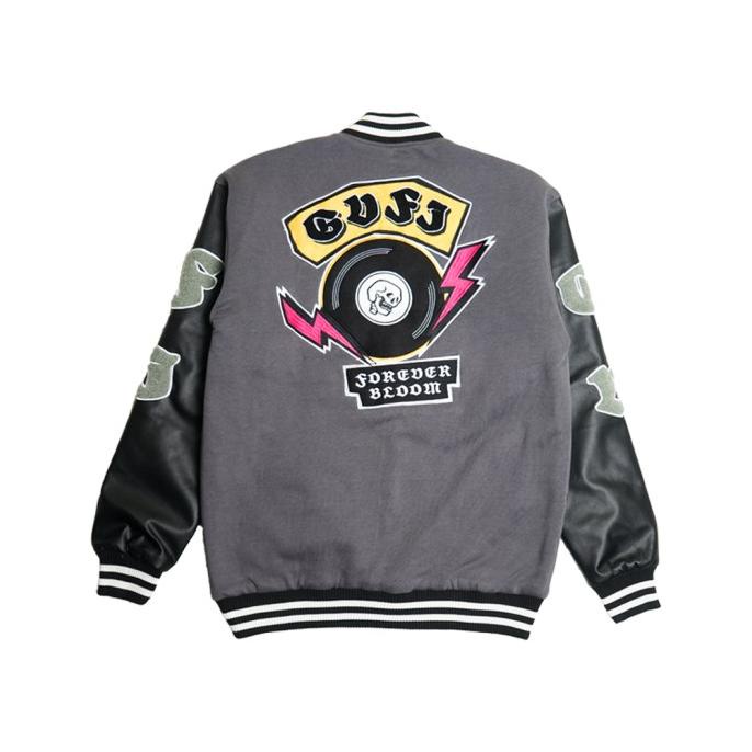GVFI Varsity Jacket Skull Vinyl | Jacket Hitam