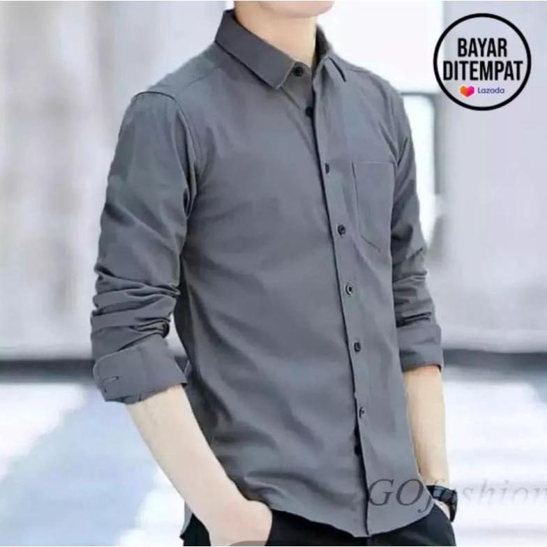 Sale Baju Kemeja Lengan Panjang Terlaris-Baju Kemeja Polos Cowok Terbaru-Baju Kemeja Cowok Promo Ter