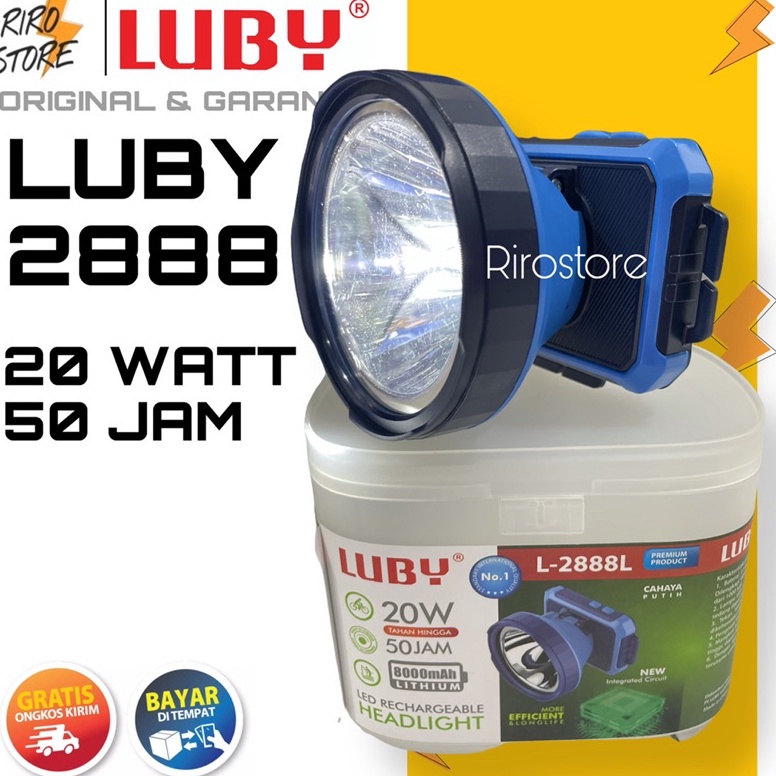 Senter Kepala LUBY 2888 / Senter Kepala 20 watt / Headlamp LUBY L2888 / 2888L / 2888K • PHL.13Jn23ˢ