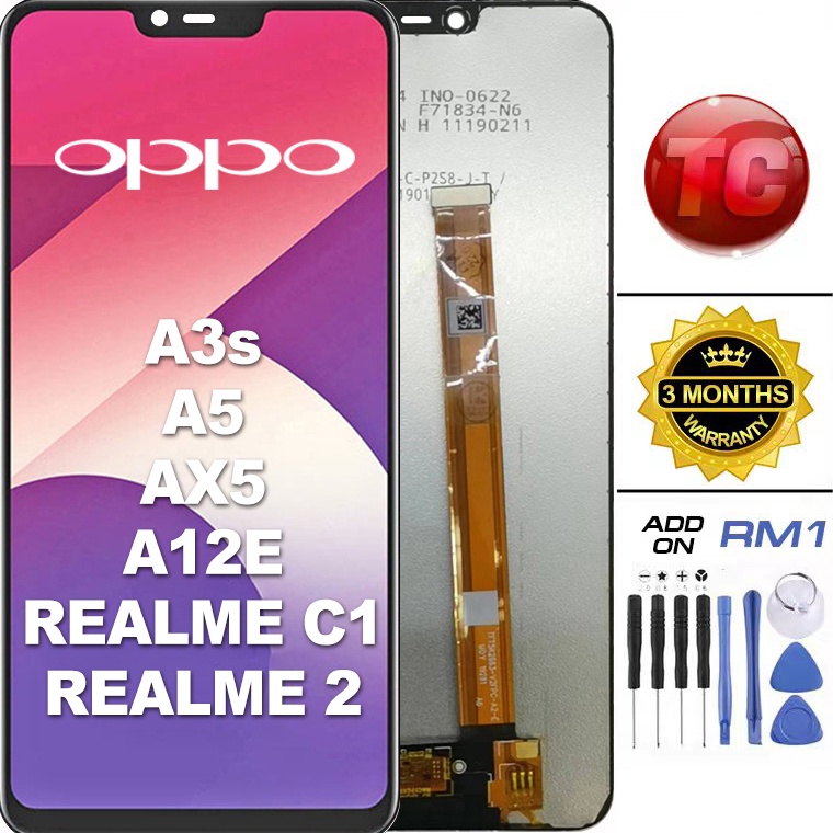 TERBARU LCD OPPO A3s CPH1803 CPH1853 - A5 AX5 A12E Original 100% LCD TOUCHSCREEN Fullset Crown Murah Ori Compatible For Glass Touch Screen Digitizer