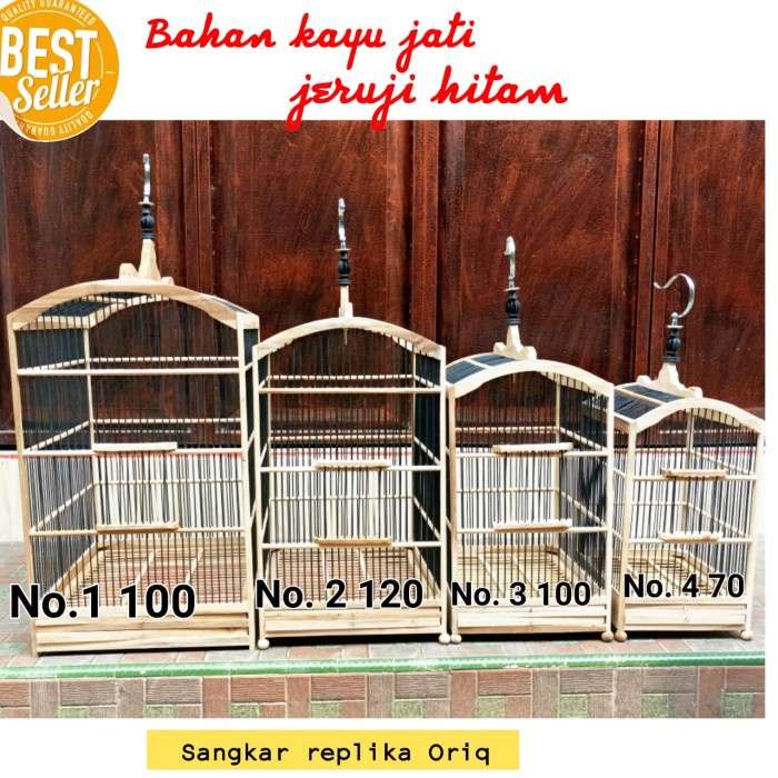Sangkar replika mentahan kayu jati model oriq sangkar burung murah