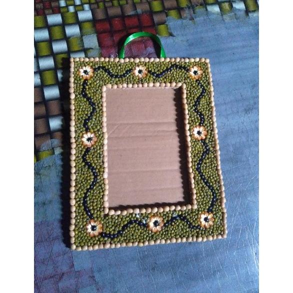 Trends Terbaru Bingkai Foto/Pigura Kolase Kardus  Dan Biji Bijian Ukuran 5R