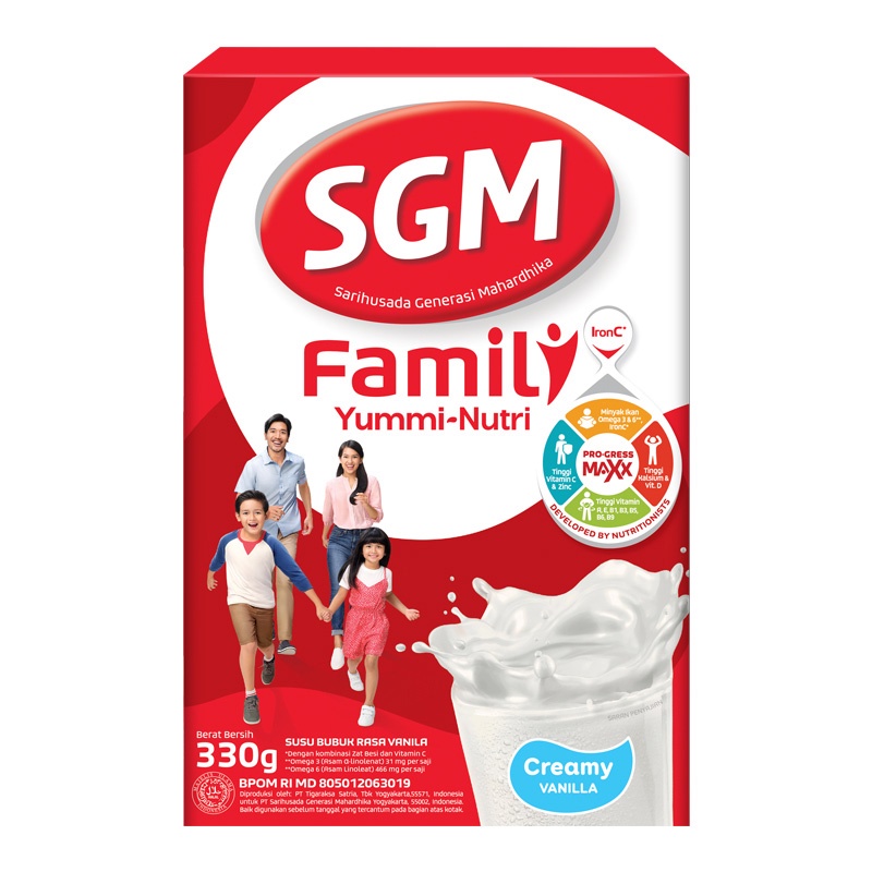 Promo Harga SGM Family Yummi Nutri Creamy Vanilla 330 gr - Shopee