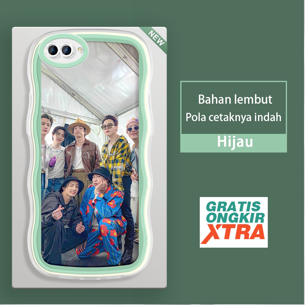 Mulia Realme 3 pro C1 C2  Casing Ponsel  Pola kasual BTS  warna-warni gelombang batas sofe Case jell