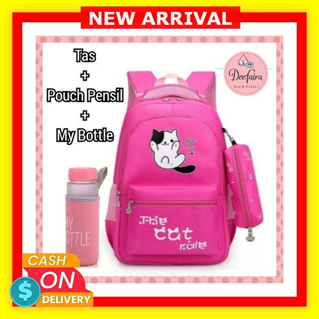 ( Mia ) Ta008 Tas Sekolah Anak Perempuan Anti Air Model Pelangi Import, Tas Sekolah Anak Perempuan C