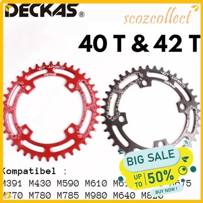 CHAINRING DECKAS ROUND 104 BCD NARROW WIDE 40T 42T 