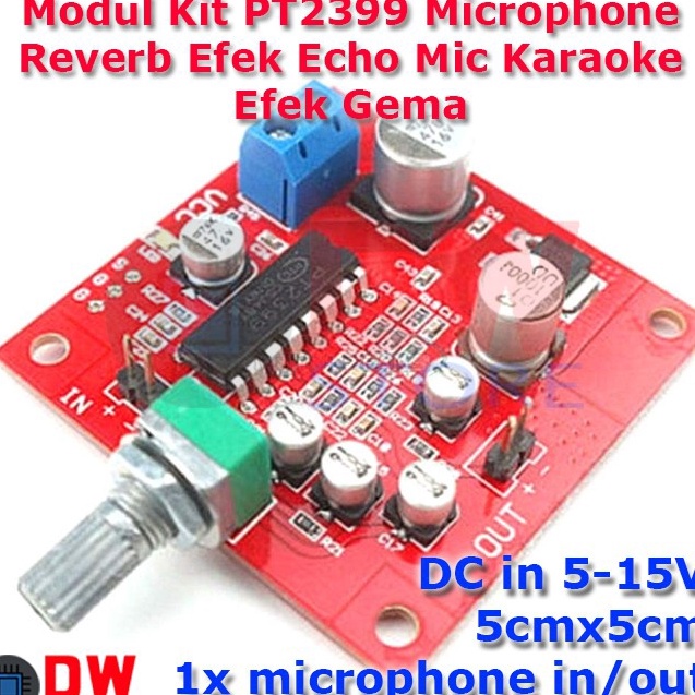 Big Sale Modul PT2399 Karaoke Microphone Echo Reverb Efek Gema Mic Eco Preamplifier Preamp Bestselle