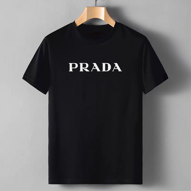 Kaos Cowok Prada Jumbo Baju Distro Pria Lengan Pendek Kaos Baju Oblong Laki Dewasa Tshirt Atasan Cod