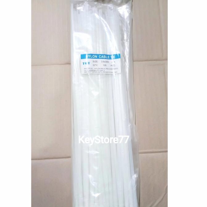 

*#*#*#] Kabel Ties Tis 30 cm Putih Hitam Tali Serot 30cm isi 100 pcs Cable tie