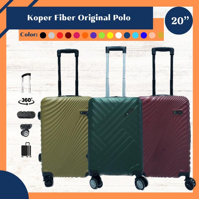 Koper 20 Inch Fiber Murah Polo Twin Koper Kabin Tas Travel