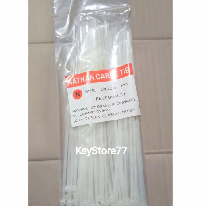 

:=:=:=:=] Kabel Ties Tis 20 cm Putih Hitam Tali Serot 20cm isi 100 pcs Cable tie