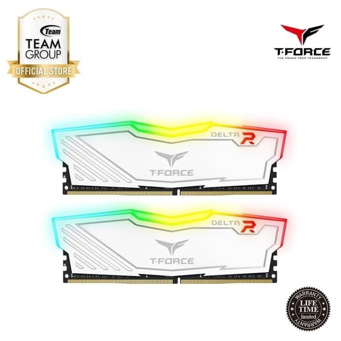 Bestseller Team T-Force Delta Rgb (2X8) Pc-3600 16Gb Ddr4 Kit 3600Mhz - Putih