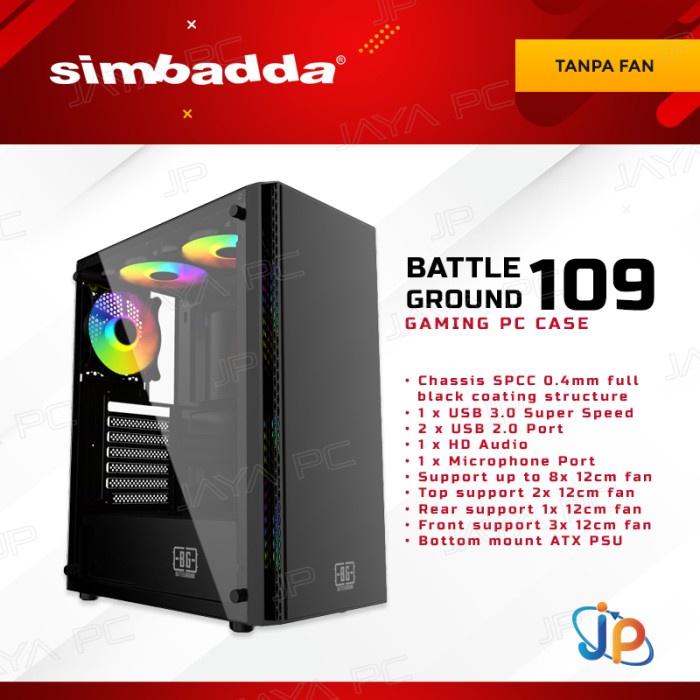 Simbadda Battleground 109 Gaming CPU Case - Acrylic Glass Chassis